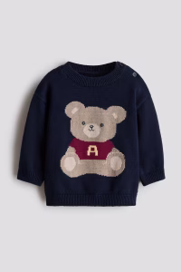 Jacquard-Knit Cotton Sweater