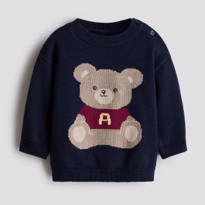 Jacquard-Knit Cotton Sweater
