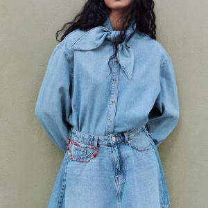 Scarf-Collar Shirt