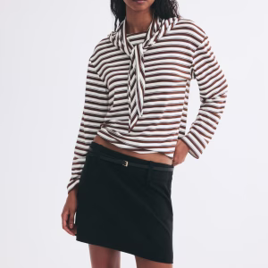 Long-Sleeved Scarf-Collar Top