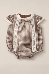 Baby Palermo Romper in Hickory Gingham