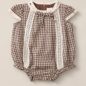 Baby Palermo Romper in Hickory Gingham