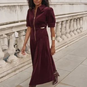 Mint Velvet Red Corduroy Maxi Dress
