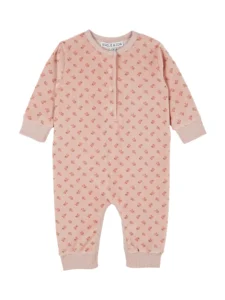 Emile et Ida Velour Floral Print Romper