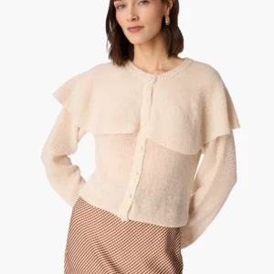 Brigitta Mohair Wool Cardigan Oat Lightweight Mohair-wool blend