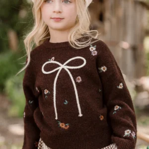 Mini Ellis Sweater in Warm Cocoa Lovelorn Ditsy