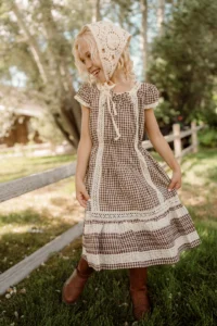 Mini Palermo Dress in Hickory Gingham