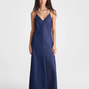 Airy Denim Maxi Slip Dress