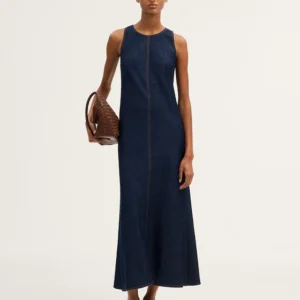 The Elena Midi Dress in Airy Denim