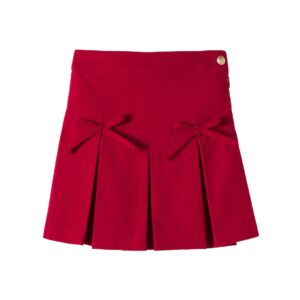 Patachou Bow-detail pleated skirt
