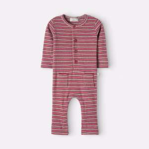1 + in the Family Baby Goose striped ribbed-knit onesie