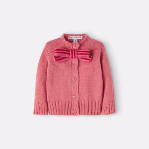 Emile et Ida Baby bow-detail cardigan
