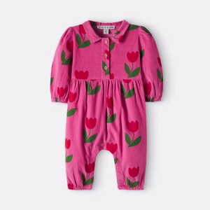 Emile et Ida Baby floral cotton corduroy onesie