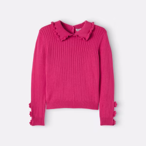 Emile et Ida Floral-appliqué ribbed-knit cotton sweater