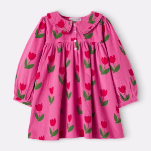 Emile et Ida Floral ruffled cotton corduroy dress