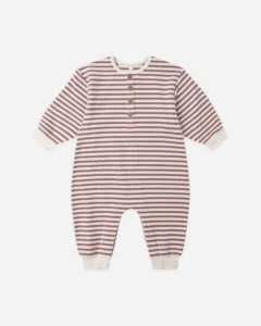 Quincy Mae  Relaxed Jumpsuit Mulberry Stripe
