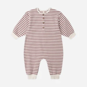 Quincy Mae  Relaxed Jumpsuit Mulberry Stripe