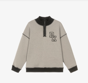 DKNY Boys Beige & Black Reversible Quarter-Zip Sweatshirt