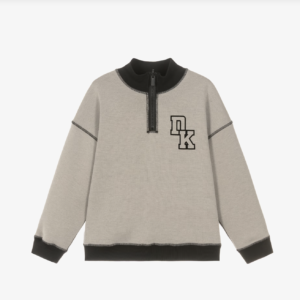 DKNY Boys Beige & Black Reversible Quarter-Zip Sweatshirt