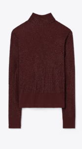Embellished Viscose Jersey Turtleneck