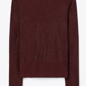 Embellished Viscose Jersey Turtleneck