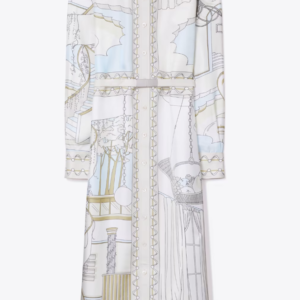 Printed Silk Shirtdress