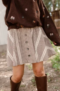 Tash Skort in Hickory Gingham