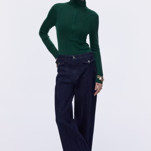 Half-Zip Mock Turtleneck Top