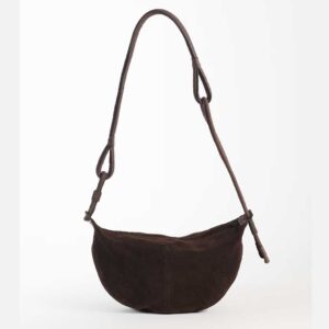 ASOS DESIGN suede sling crossbody bag in chocolate