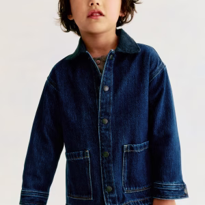 Denim Jacket with Corduroy Collar