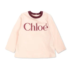 Chloé Kids Logo Printed Crewneck T-Shirt