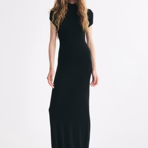 Fine-knit turtleneck dress