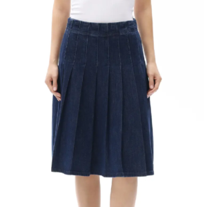 Bayeas Pleated High Waist Denim Skirt