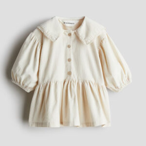 Cotton Corduroy Dress Light beige