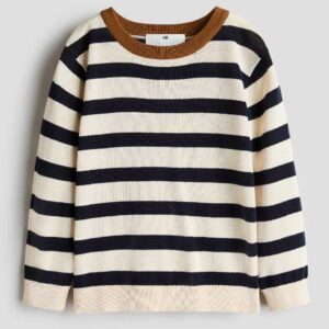 Cotton Sweater Cream/striped
