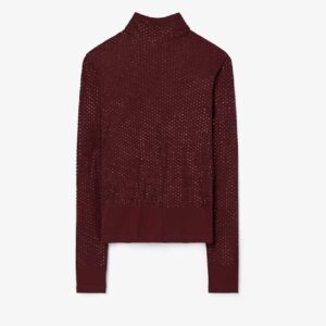 Embellished Viscose Jersey Turtleneck