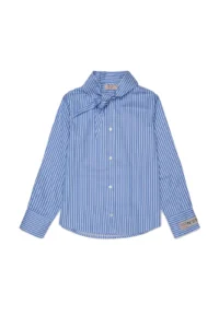 N°21 Kids Striped Tie-Neck Shirt