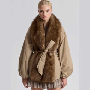 Faux Fur-Trimmed Nylon Parka