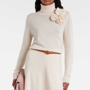 Jardin des Orangers Floral-appliqué wool and cashmere sweater