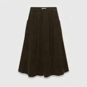 Juslin Pleated Corduroy Midi Skirt