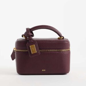 JW PEI Cleo top handle cosmetic bag in deep claret