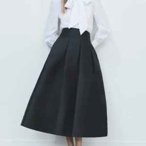 KarenMillen Forever Twill Woven Prom Maxi Skirt