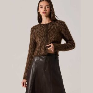 Katria Fuzzy Crewneck Cardigan
