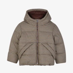 Kids Around check hooded jacket