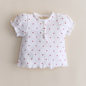 Simone T-Shirt Red Heart Print