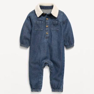 Long-Sleeve Denim Jumpsuit for Baby Medium Wash