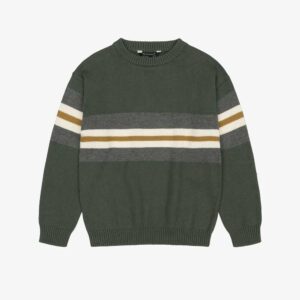 Mayoral Nukutavake Boys Green Knitted Sweater with Block Stripes