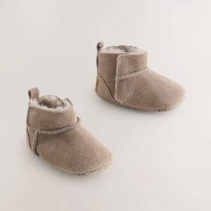 Mink Brown Suede Baby Pull-On Boots (0-24mths)