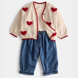 M&S 3 Piece Heart Cardigan Outfit (0-5 Yrs)