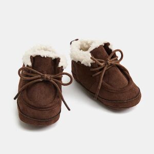 M&S Baby Borg Lined Riptape Pram Boots